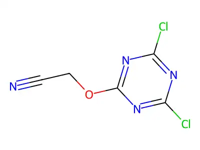 Acetonitrile, ((4,6-dichloro-1,3,5-triazin-2-yl)oxy)- structure