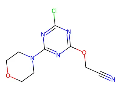 Acetonitrile, ((4-chloro-6-(4-morpholinyl)-1,3,5-triazin-2-yl)oxy)- structure
