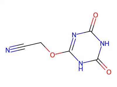 Acetonitrile, ((1,4,5,6-tetrahydro-4,6-dioxo-1,3,5-triazin-2-yl)oxy)-, dihydrate structure