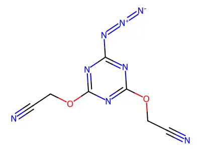 Acetonitrile, 2,2'-((6-azido-1,3,5-triazine-2,4-diyl)bis(oxy))bis- structure
