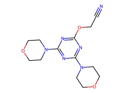 Acetonitrile, ((4,6-di-4-morpholinyl-1,3,5-triazin-2-yl)oxy)- structure