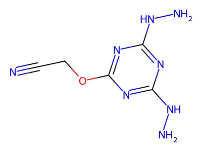 Acetonitrile, ((4,6-dihydrazino-1,3,5-triazin-2-yl)oxy)- structure