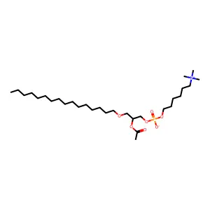 1-O-Hexadecyl-2-acetyl-sn-glycero-3-phosphono(N,N,N-trimethyl)hexanolamine structure