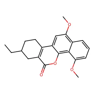 8-Ethyl-4,12-dimethoxy-7,8,9,10-tetrahydronaphtho[1,2-c]isochromen-6-one structure