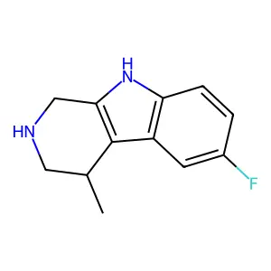 9H-Pyrido(3,4-b)indole, 1,2,3,4-tetrahydro-6-fluoro-4-methyl- structure
