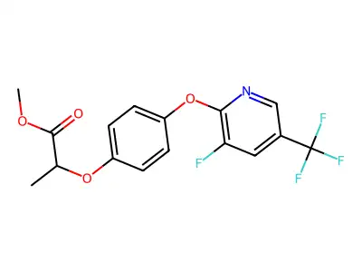 Methyl 2-(4-(3-fluoro-5-(trifluoromethyl)-2-pyridyloxy)phenoxy}propionate structure