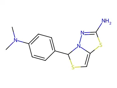 5-(4-(dimethylamino)phenyl)-5H-thiazolo[4,3-b][1,3,4]thiadiazol-2-amine structure
