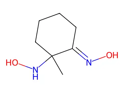 Cyclohexanone, 2-(hydroxyamino)-2-methyl-, oxime structure