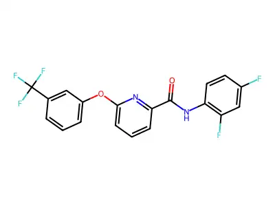 N-(2,4-difluorophenyl)-6-[3-(trifluoromethyl)phenoxy]pyridine-2-carboxamide structure