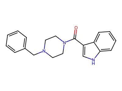 (4-benzylpiperazino)(1H-indol-3-yl)methanone structure
