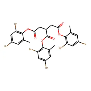 Tris(3,5-dibromosalicyl) tricarballylate structure
