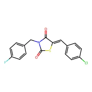 5-(4-Chlorobenzylidene)-3-(4-fluorobenzyl)-1,3-thiazolidine-2,4-dione structure