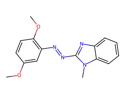 2-[(E)-(2,5-dimethoxyphenyl)diazenyl]-1-methyl-1H-benzimidazole structure