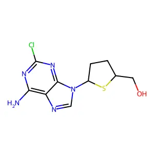 [(2S,5R)-5-(6-amino-2-chloro-purin-9-yl)tetrahydrothiophen-2-yl]methanol structure
