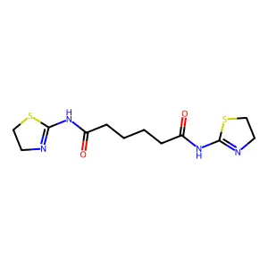 N,N'-bis(4,5-dihydro-1,3-thiazol-2-yl)hexanediamide structure
