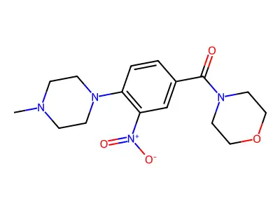 Morpholine, 4-[4-(4-methyl-1-piperazinyl)-3-nitrobenzoyl]- structure