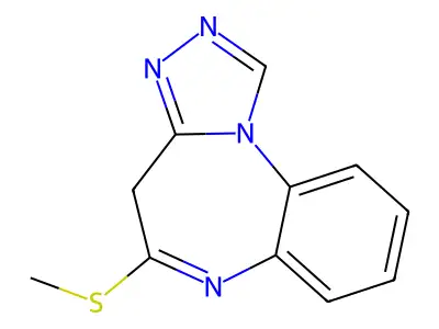 4H-(1,2,4)Triazolo(4,3-a)(1,5)benzodiazepine, 5-(methylthio)- structure