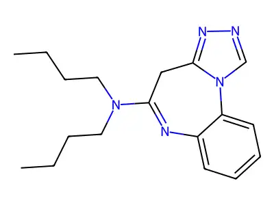 4H-(1,2,4)Triazolo(4,3-a)(1,5)benzodiazepin-5-amine, N,N-dibutyl- structure