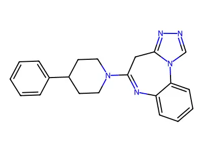 4H-(1,2,4)Triazolo(4,3-a)(1,5)benzodiazepine, 5-(4-phenyl-1-piperidinyl)- structure