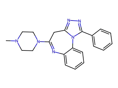 4H-(1,2,4)Triazolo(4,3-a)(1,5)benzodiazepine, 5-(4-methyl-1-piperazinyl)-1-phenyl- structure
