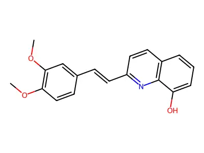 2-[(E)-2-(3,4-dimethoxyphenyl)ethenyl]quinolin-8-ol structure
