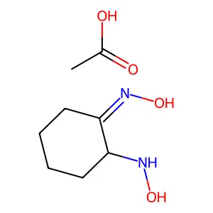 2-(Hydroxyamino)cyclohexan-1-one oxime acetate structure