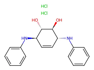 4-Cyclohexene-1,2-diol, 3,6-bis(phenylamino)-, dihydrochloride, (1-alpha,2-beta,3-alpha,6-beta)- structure