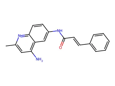 N-(4-amino-2-methylquinolin-6-yl)-3-phenylprop-2-enamide structure
