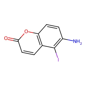 5-Iodo-6-amino-1,2-benzopyrone structure