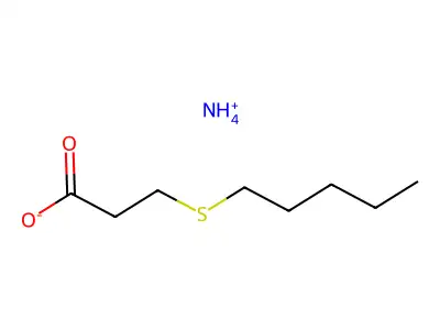 Propanoic acid, 3-(pentylthio)-, ammonium salt structure