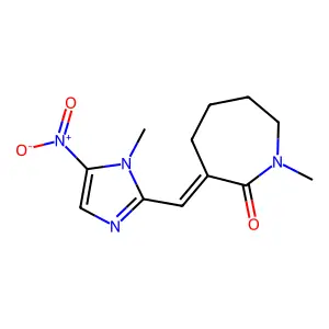 1-Methyl-3-[(1-methyl-5-nitroimidazol-2-yl)methylidene]azepan-2-one structure