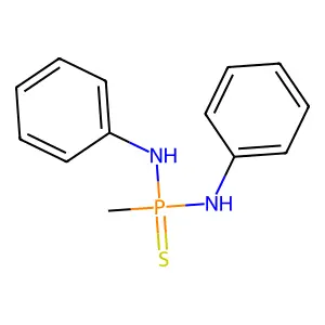 P-methyl-N,N'-diphenylphosphonothioic diamide structure