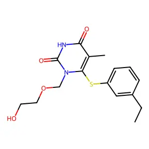 6-((3-Ethylphenyl)thio)-1-((2-hydroxyethoxy)methyl)thymine structure