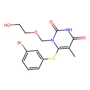 6-((3-Bromophenyl)thio)-1-((2-hydroxyethoxy)methyl)thymine structure