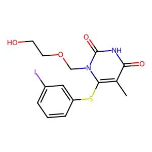 1-((2-Hydroxyethoxy)methyl)-6-((3-iodophenyl)thio)thymine structure