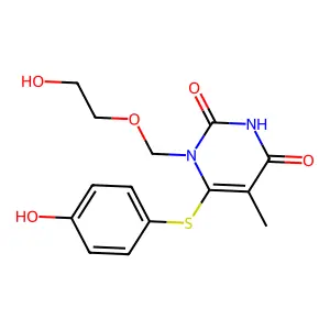 1-((2-Hydroxyethoxy)methyl)-6-((4-hydroxyphenyl)thio)thymine structure