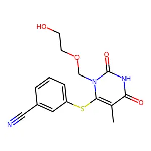 6-((3-Cyanophenyl)thio)-1-((2-hydroxyethoxy)methyl)thymine structure