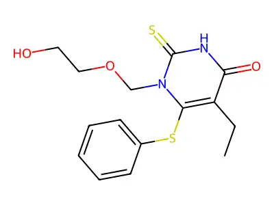 5-Ethyl-1-((2-hydroxyethoxy)methyl)-6-(phenylthio)-2-thiouracil structure