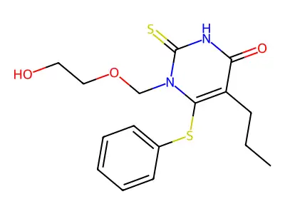 1-((2-Hydroxyethoxy)methyl)-6-(phenylthio)-5-propyl-2-thiouracil structure