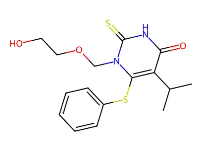 5-Isopropyl-1-((2-hydroxyethoxy)methyl)-6-(phenylthio)-2-thiouracil structure