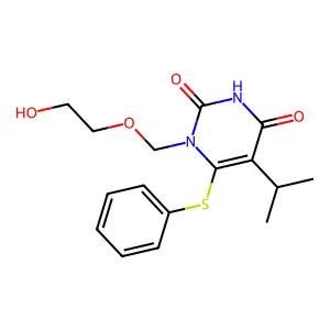 5-Isopropyl-1-((2-hydroxyethoxy)methyl)-6-(phenylthio)uracil structure