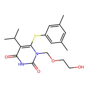 6-(3,5-Dimethylphenyl)thio)-5-isopropyl-1-((2-hydroxyethoxy)methyl)uracil structure