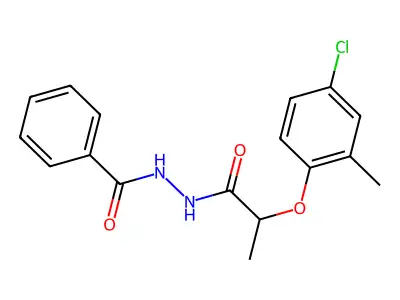 N'-[2-(4-chloro-2-methylphenoxy)propanoyl]benzohydrazide structure