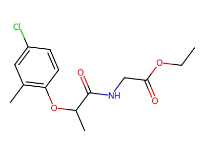 Ethyl 2-[2-(4-chloro-2-methylphenoxy)propanoylamino]acetate structure
