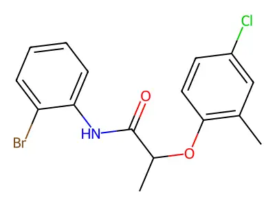 N-(2-bromophenyl)-2-(4-chloro-2-methylphenoxy)propanamide structure