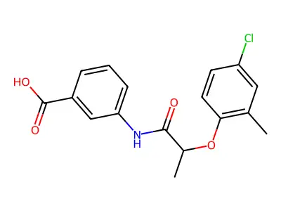 3-{[2-(4-Chloro-2-methylphenoxy)propanoyl]amino}benzoic acid structure