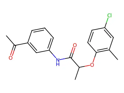 N-(3-acetylphenyl)-2-(4-chloro-2-methylphenoxy)propanamide structure