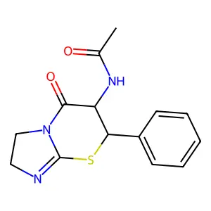 N-(5-Oxo-7-phenyl-2,3,6,7-tetrahydroimidazo(2,1-b)(1,3)thiazin-6-yl)acetamide structure