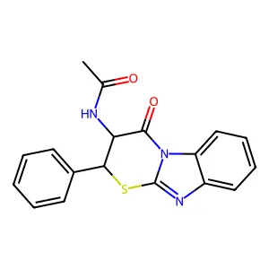 Acetamide, N-(3,4-dihydro-4-oxo-2-phenyl-2H-(1,3)thiazino(3,2-a)benzimidazol-3-yl)- structure