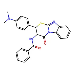 N-(2-(4-(Dimethylamino)phenyl)-4-oxo-2,3-dihydro-(1,3)thiazino(3,2-a)benzimidazol-3-yl)benzamide structure